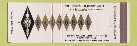 Matchbook Cover - Balmoral Hotel Miami Beach FL WEAR Full Length