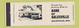 Matchbook Cover - Bank of Galesville WI Full Length