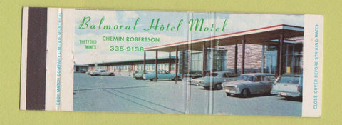 Matchbook Cover - Balmoral Hotel Motel Thetford Mines QC Full Length