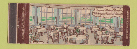 Matchbook Cover - Terrace Dining Room Washington DC Airport WEAR Full Length
