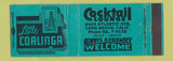 Matchbook Cover - Little Coalinga Cocktail Lounge Long Beach CA TEAL Full Length