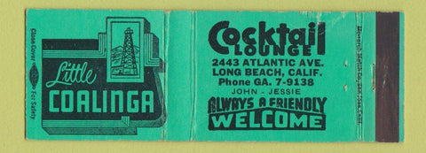 Matchbook Cover - Little Coalinga Cocktail Lounge Long Beach CA GREEN WEAR