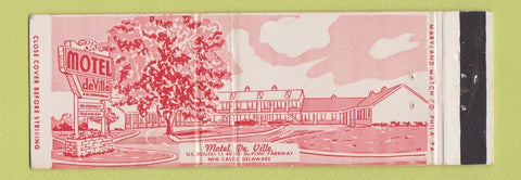 Matchbook Cover - Motel De Ville New Castle DE Full Length