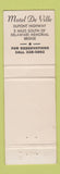 Matchbook Cover - Motel De Ville New Castle DE Full Length
