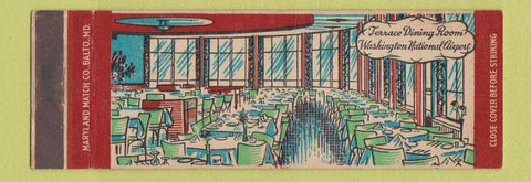 Matchbook Cover - Terrace Dining Room Washington DC Airport Full Length