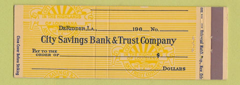 Matchbook Cover - City Savings Bank Trust DeRidder LA Full Length