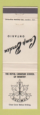 Matchbook Cover - Camp Borden ON Royal Canadian School Infantry Canada