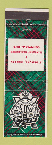 Matchbook Cover - Stormont Dundas & Glengarry Highlanders Cornwall ON