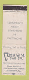 Matchbook Cover - Crown Car Sales Allentown PA WEAR