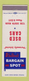 Matchbook Cover - Walton's Bargain Spot Used Cars