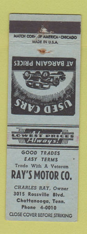 Matchbook Cover - Ray's Motors Used Cars Chattanooga TN