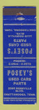 Matchbook Cover - Posey's Used Cars Parts Chattanooga TN