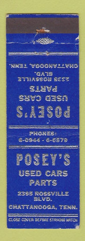 Matchbook Cover - Posey's Used Cars Parts Chattanooga TN