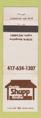 Matchbook Cover - Charles Shupp Real Estate Joplin MO