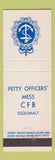 Matchbook Cover - Perry Officers' Mess CFB Esquimalt BC Canada Navy