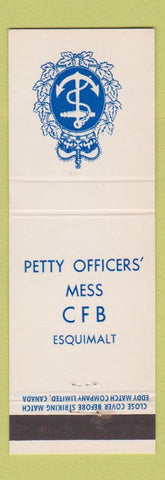 Matchbook Cover - Perry Officers' Mess CFB Esquimalt BC Canada Navy