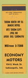 Matchbook Cover - Economy Motors Indianapolis IN