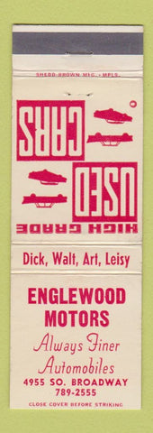 Matchbook Cover - Englewood Motors Used Cars