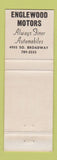 Matchbook Cover - Englewood Motors Used Cars
