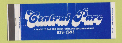 Matchbook Cover - Central Pare Restaurant