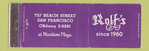 Matchbook Cover - Rolf's San Francisco CA retaurant Full Length