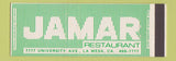 Matchbook Cover - Jamar Restaurant Mesa CA Full Length