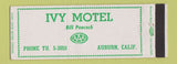 Matchbook Cover - Ivy Motel Auburn CA Full Length