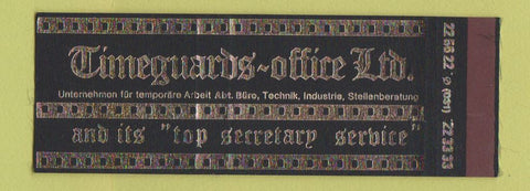 Matchbook Cover - Timeguards Office Stellenberatung Switzerland Full Length