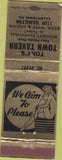 Matchbook Cover - Tony's Town Tavern Allentown PA pinup