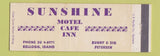 Matchbook Cover - Sunshine Motel Cafe Inn Kellogg ID Full Length