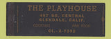 Matchbook Cover - The Playhouse Glendale CA Full Length