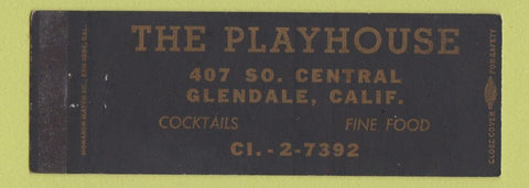 Matchbook Cover - The Playhouse Glendale CA Full Length