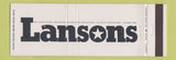 Matchbook Cover - Lansons Men's Clothes Hollywood Miami FL Full Length