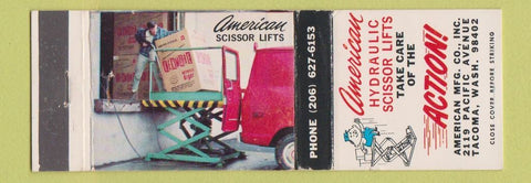 Matchbook Cover - American Scissor Lifts Tacoma WA