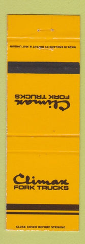 Matchbook Cover - Climax Fork Lifts Trucks Coventry England