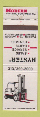 Matchbook Cover - Hyster Fork Lifts Madison Heights Jackson Saginaw MI