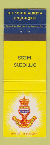 Matchbook Cover - South Alberta Light Horse Officers' Mess Canada Military AB