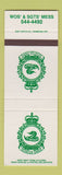 Matchbook Cover - Wos' Sergeants Mess Canada Military SAMPLE