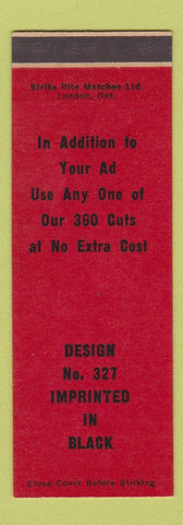 Matchbook Cover - Strike Rite Match Design 327 SAMPLE RED