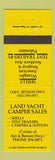 Matchbook Cover - Land Yacht Camper Sales Palomino Trailer Tucson AZ
