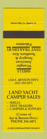 Matchbook Cover - Land Yacht Camper Sales Palomino Trailer Tucson AZ