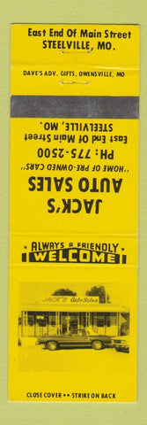 Matchbook Cover - Jack's Auto Sales Steelville MO
