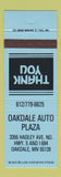 Matchbook Cover - Oakdale Auto Plaza MN BLUE