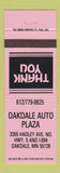 Matchbook Cover - Oakdale Auto Plaza MN PINK