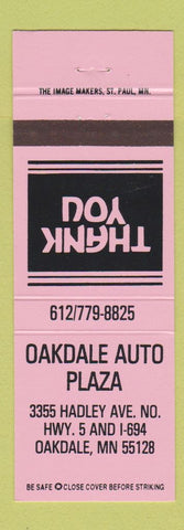 Matchbook Cover - Oakdale Auto Plaza MN PINK