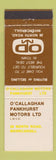 Matchbook Cover - O'Callaghan Pankhurst Motors Invercargill New Zealand
