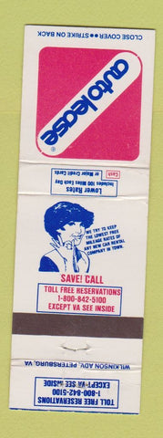Matchbook Cover - Auto Lease Rental Cars Charlottesville Richmond VA