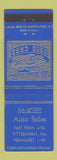 Matchbook Cover - McKee Auto Sales Pittsburgh PA