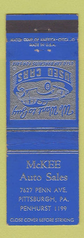 Matchbook Cover - McKee Auto Sales Pittsburgh PA