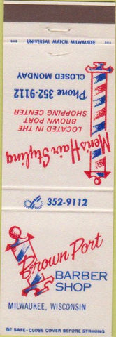 Matchbook Cover - Brown Port Barber Shop Milwaukee WI